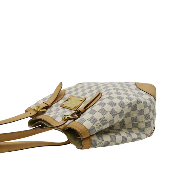 LOUIS VUITTON Hampstead MM Damier Azur Shoulder Bag White