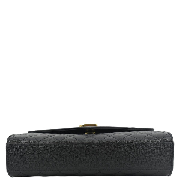 YVES SAINT LAURENT Small Envelope Matelassé Leather Shoulder Bag Black