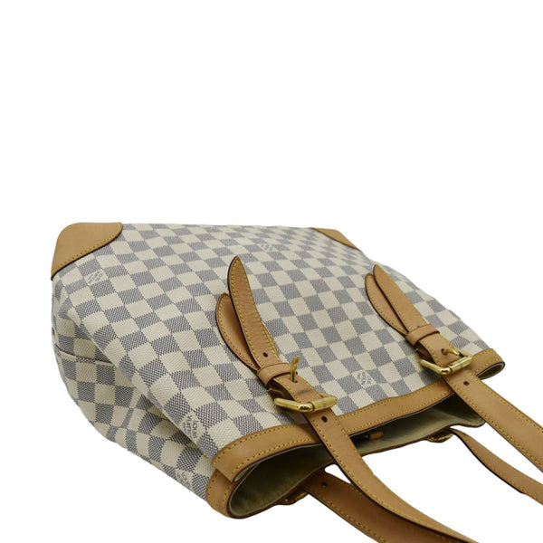 LOUIS VUITTON Hampstead MM Damier Azur Shoulder Bag White
