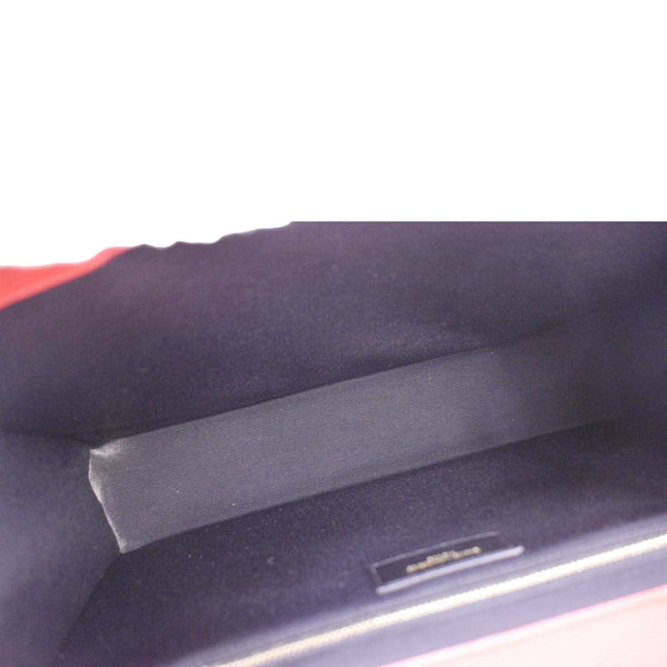 YVES SAINT LAURENT Large Envelope Chevron Quilted Leather Chain Shoulder Bag Red