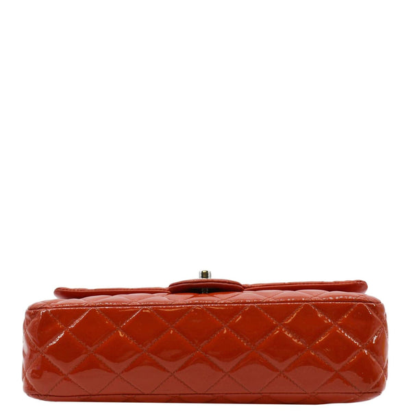 CHANEL Classic Medium Double Flap Patent Leather Shoulder Bag Red