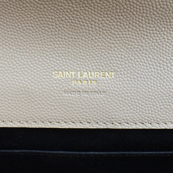 YVES SAINT LAURENT Envelope Flap Matelasse Leather Shoulder Bag Beige