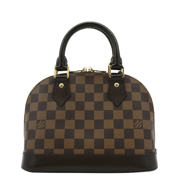 LOUIS VUITTON Alma BB Damier Ebene Satchel Bag Brown