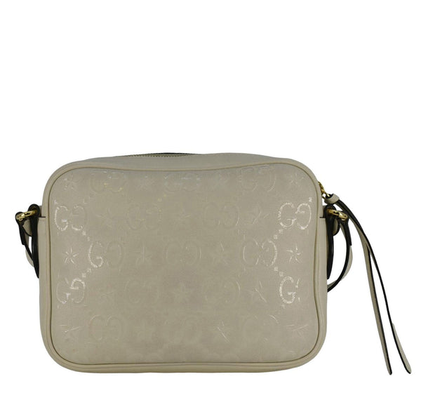 GUCCI GG Star Leather Crossbody Bag Off White 675776