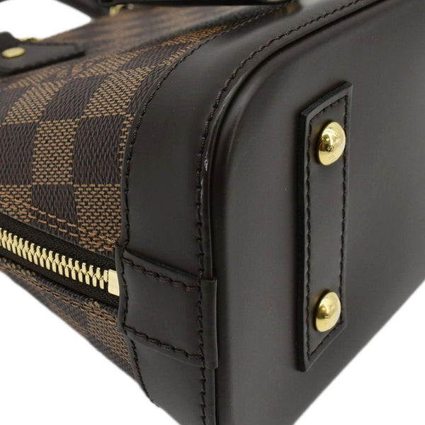 LOUIS VUITTON Alma BB Damier Ebene Satchel Bag Brown