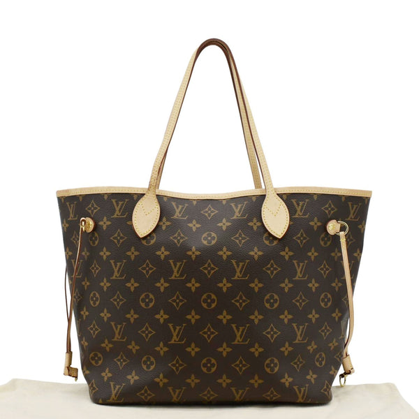 LOUIS VUITTON Neverfull MM Monogram Canvas Tote Bag Brown