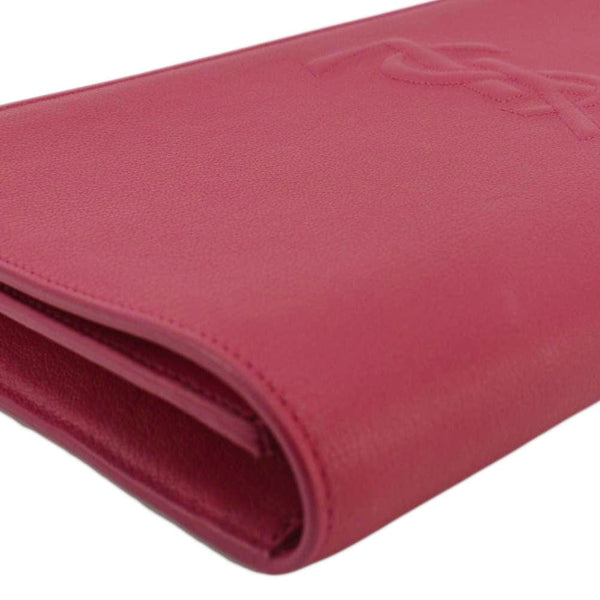 YVES SAINT LAURENT Belle de Jour Leather Clutch Bag Fuchsia