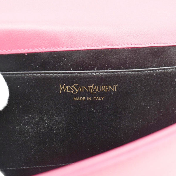 YVES SAINT LAURENT Belle de Jour Leather Clutch Bag Fuchsia