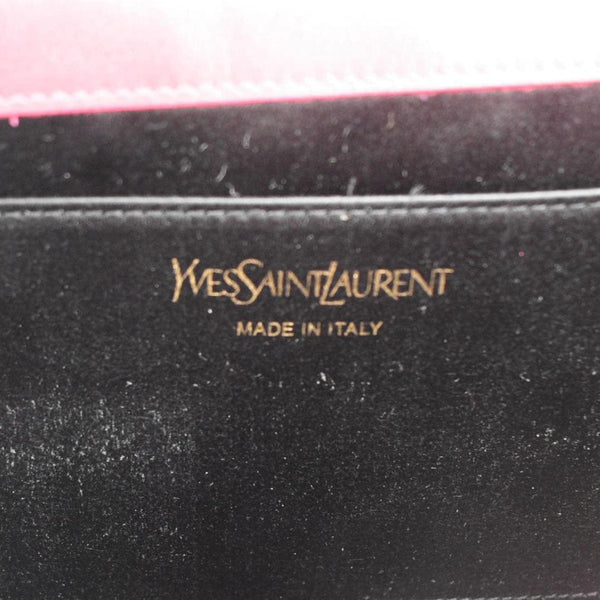 YVES SAINT LAURENT Belle de Jour Leather Clutch Bag Fuchsia