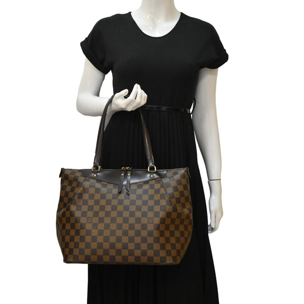 LOUIS VUITTON Westminster GM Damier Ebene Tote Shoulder Bag Brown