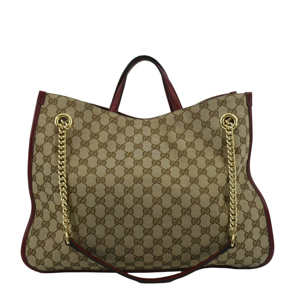 GUCCI Large Horsebit 1955 GG Supreme Canvas Shoulder Bag Red 623695