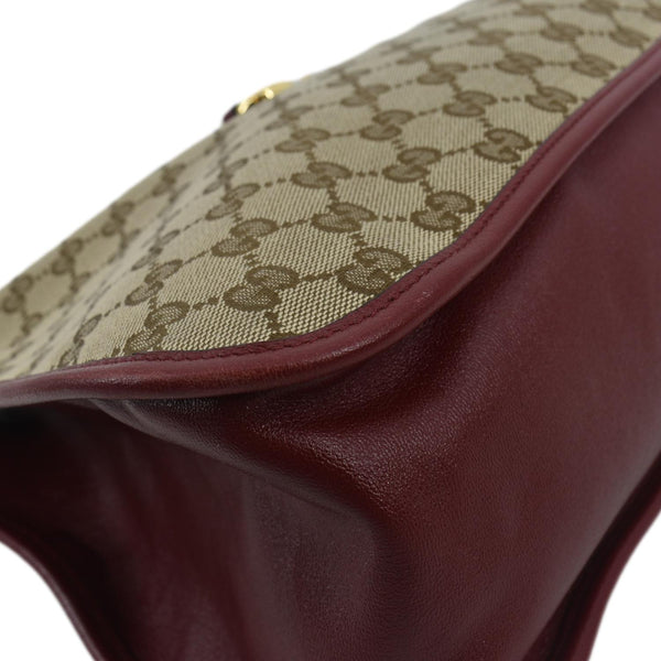 GUCCI Large Horsebit 1955 GG Supreme Canvas Shoulder Bag Red 623695