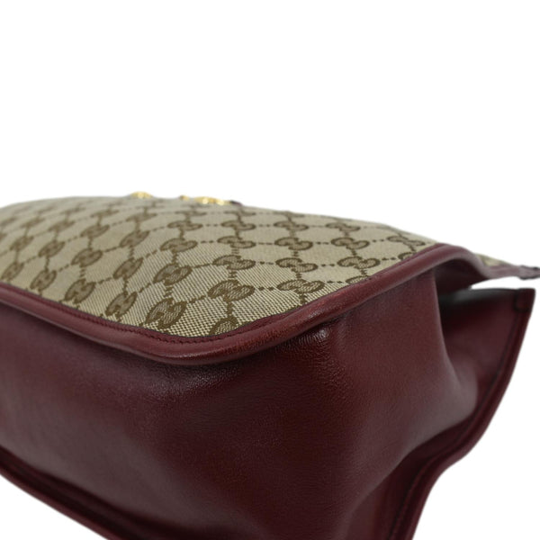 GUCCI Large Horsebit 1955 GG Supreme Canvas Shoulder Bag Red 623695