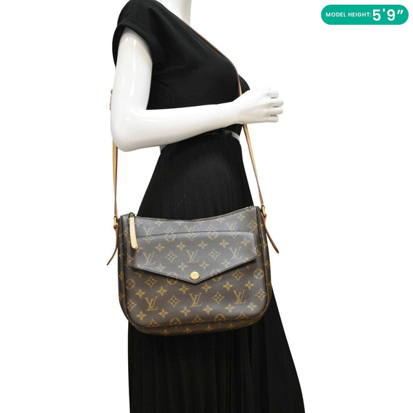 LOUIS VUITTON Mabillon Monogram Canvas Shoulder Crossbody Bag Brown