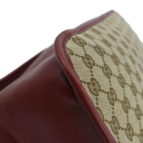 GUCCI Large Horsebit 1955 GG Supreme Canvas Shoulder Bag Red 623695