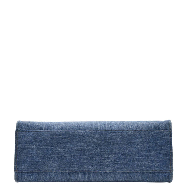 VERSACE La Medusa Large Denim Leather Tote Bag Blue