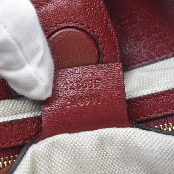 GUCCI Large Horsebit 1955 GG Supreme Canvas Shoulder Bag Red 623695