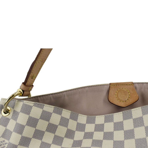 LOUIS VUITTON Graceful MM Damier Azur Shoulder Bag White