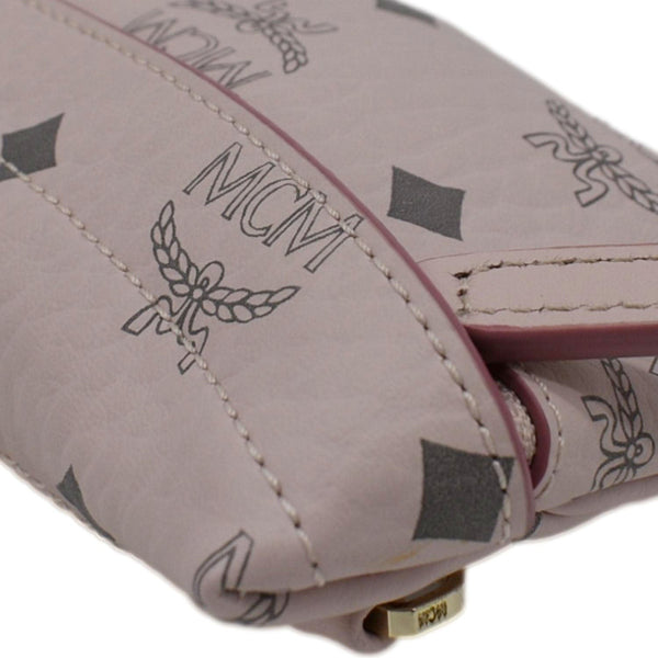 MCM Small Visetos Canvas Crossbody Belt Bag Light Pink