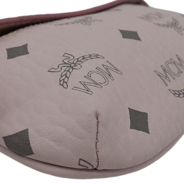 MCM Small Visetos Canvas Crossbody Belt Bag Light Pink