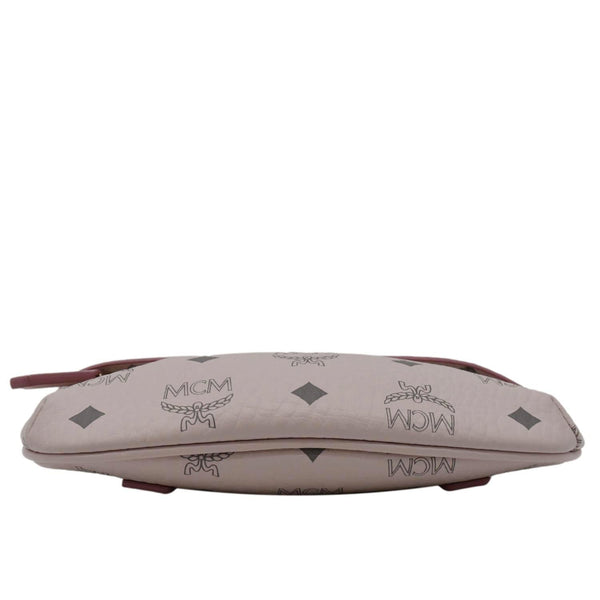MCM Small Visetos Canvas Crossbody Belt Bag Light Pink