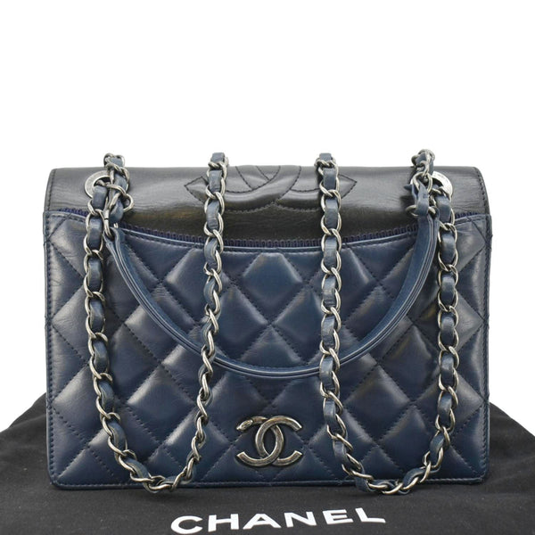 CHANEL Ballerine Flap Medium Quilted Leather Crossbody Bag Navy Blue