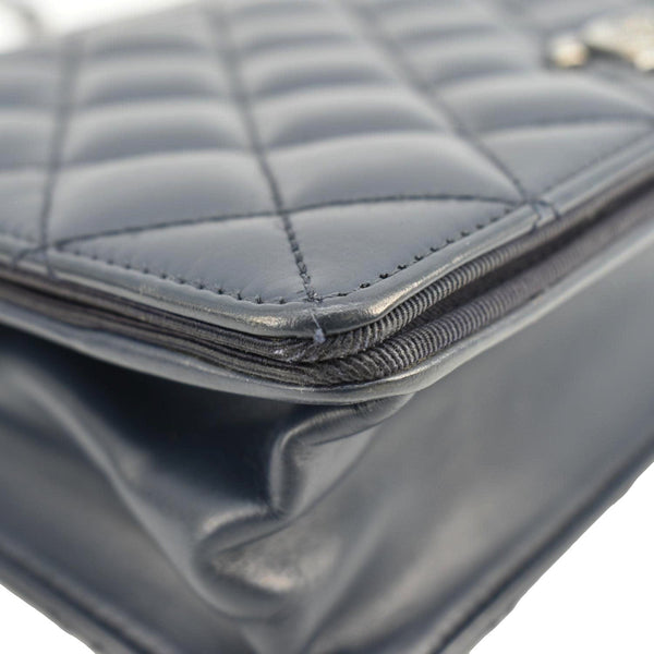 CHANEL Ballerine Flap Medium Quilted Leather Crossbody Bag Navy Blue