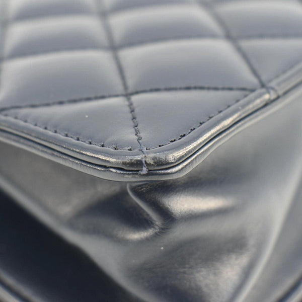 CHANEL Ballerine Flap Medium Quilted Leather Crossbody Bag Navy Blue