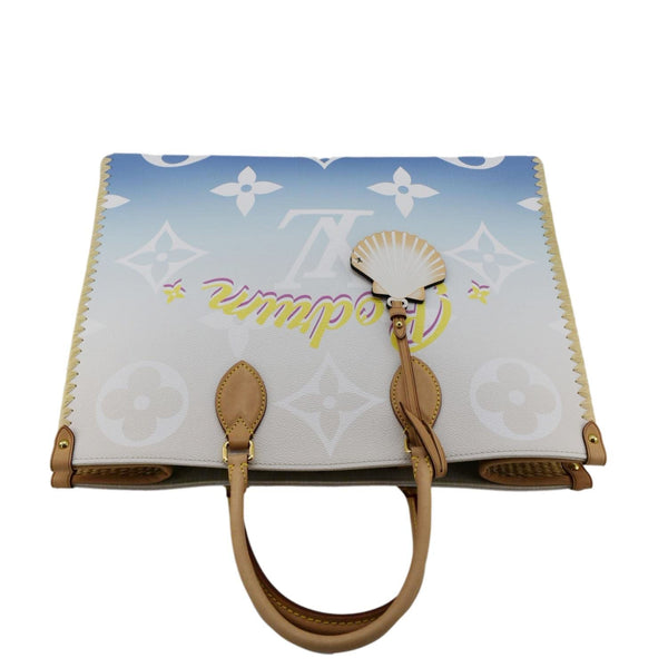 LOUIS VUITTON Onthego GM By The Pool Raffia Portofino Canvas Tote Bag Multicolor