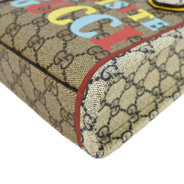 GUCCI Exquisite Mini GG Supreme Canvas Vertical Tote Shoulder Bag Beige