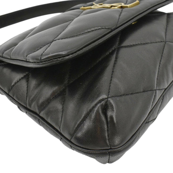 YVES SAINT LAURENT LE 57 Quilted Leather Hobo Bag Black
