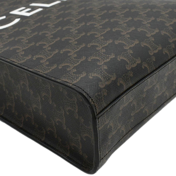 CELINE Triomphe Vertical Cabas Small Canvas Shoulder Bag Tan