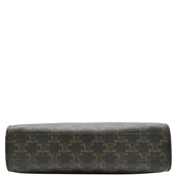 CELINE Triomphe Vertical Cabas Small Canvas Shoulder Bag Tan