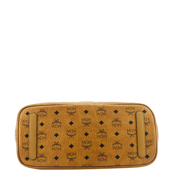 MCM Reversible Liz Medium Visetos Canvas Shopper Tote Bag Cognac