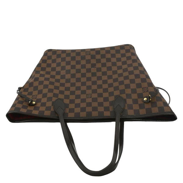 LOUIS VUITTON Neverfull MM Damier Ebene Shoulder Bag Brown
