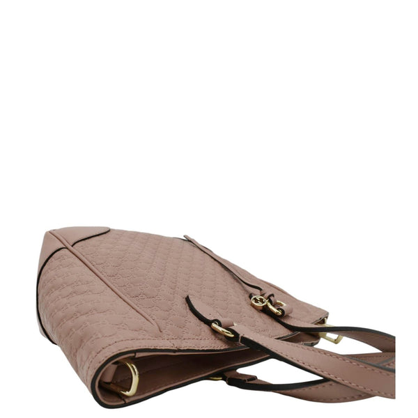 GUCCI Small Bree Microguccissima Tote Crossbody Bag Pink corner look