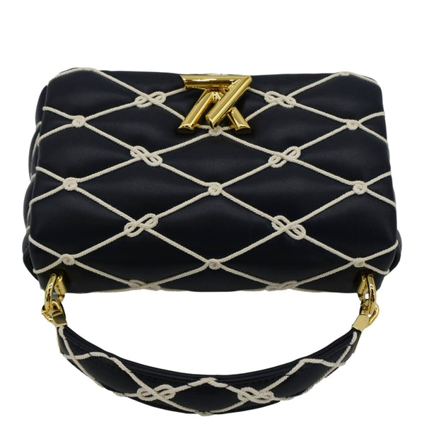 LOUIS VUITTON GO-14 MM Malletage Leather Shoulder Bag Navy Blue