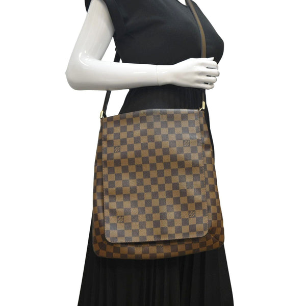 LOUIS VUITTON Musette Salsa GM Damier Ebene Crossbody Bag Brown