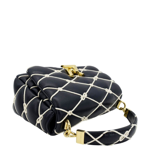 LOUIS VUITTON GO-14 MM Malletage Leather Shoulder Bag Navy Blue