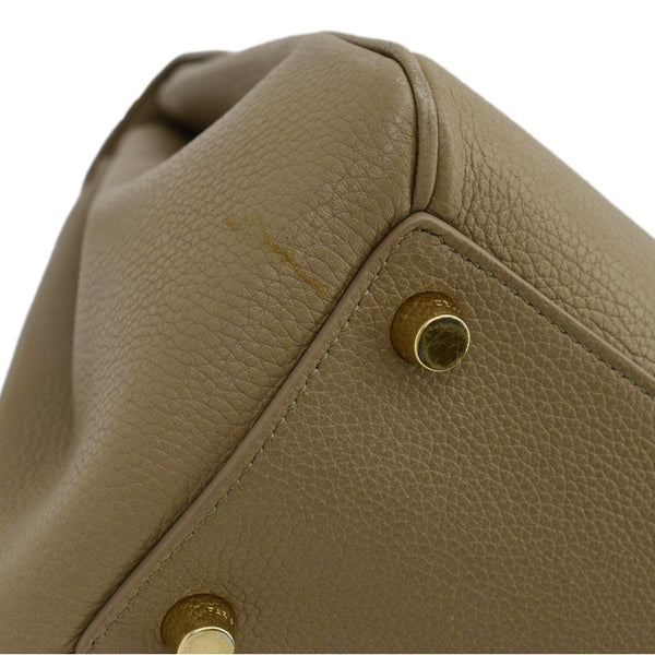 CELINE Medium 16 Leather Tote Shoulder Bag Beige