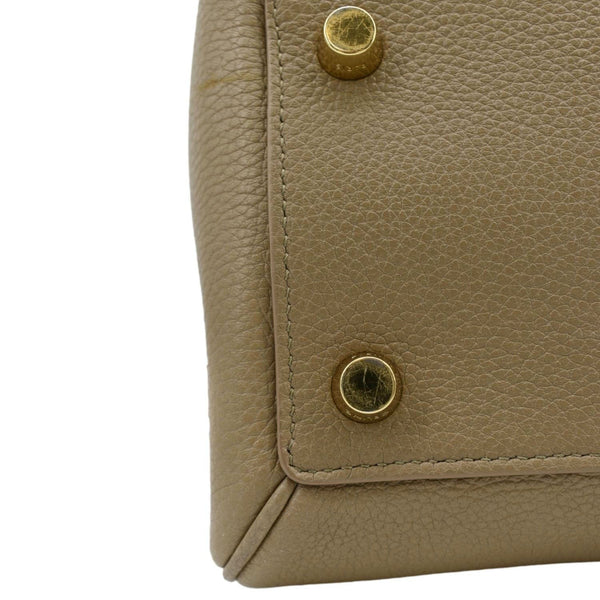 CELINE Medium 16 Leather Tote Shoulder Bag Beige