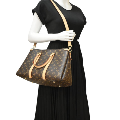 LOUIS VUITTON Soufflot MM Monogram Canvas Shoulder Bag Brown