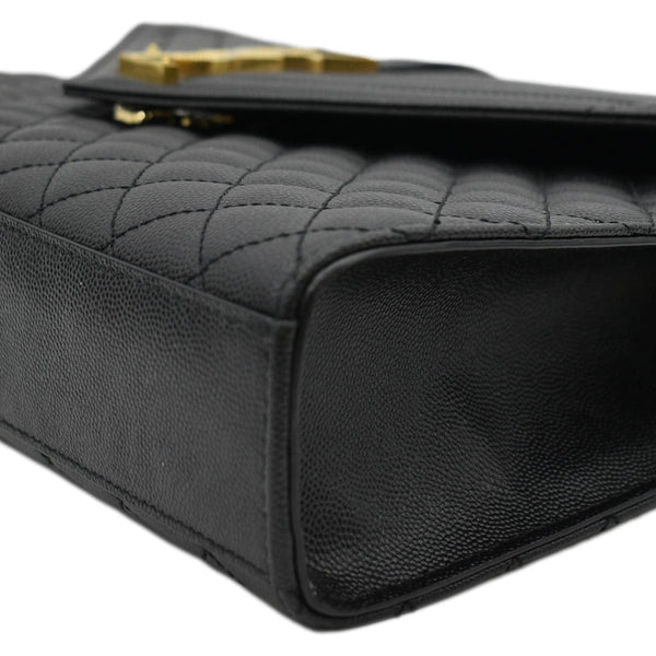 YVES SAINT LAURENT Envelope Large Mix Matelasse Leather Wallet Black