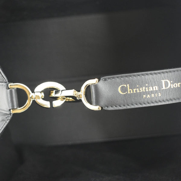 CHRISTIAN DIOR Medium Toujours Shoulder Bag Black Leather with bag strip