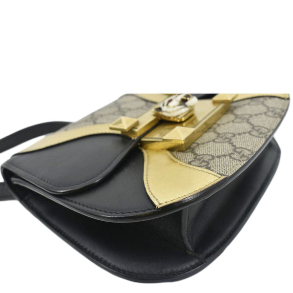 GUCCI Ogilide GG Supreme Canvas Shoulder Bag Gold 500781