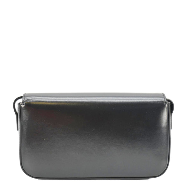 CELINE Triomphe Calfskin Leather Shoulder Bag Black
