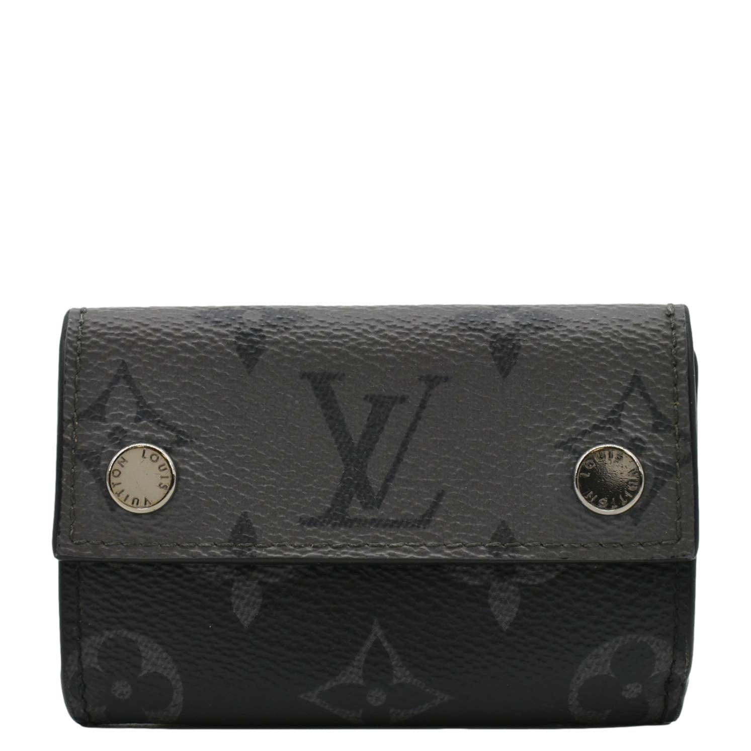 LOUIS VUITTON Discovery Monogram Eclipse Tri-Fold Wallet Grey