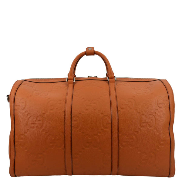GUCCI Piuma Jumbo GG Leather Duffle Bag Orange 725129