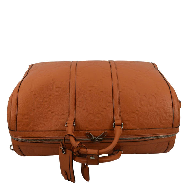 GUCCI Piuma Jumbo GG Leather Duffle Bag Orange 725129