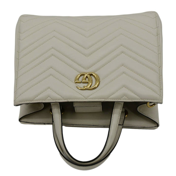 GUCCI GG Marmont Calfskin Matelasse Leather Shoulder Bag Off White 448054